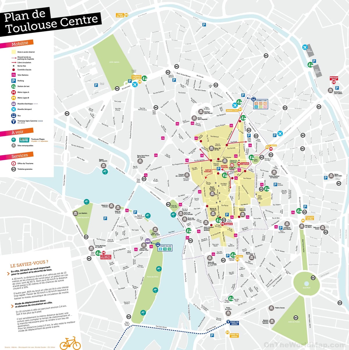 Toulouse sentrum kart