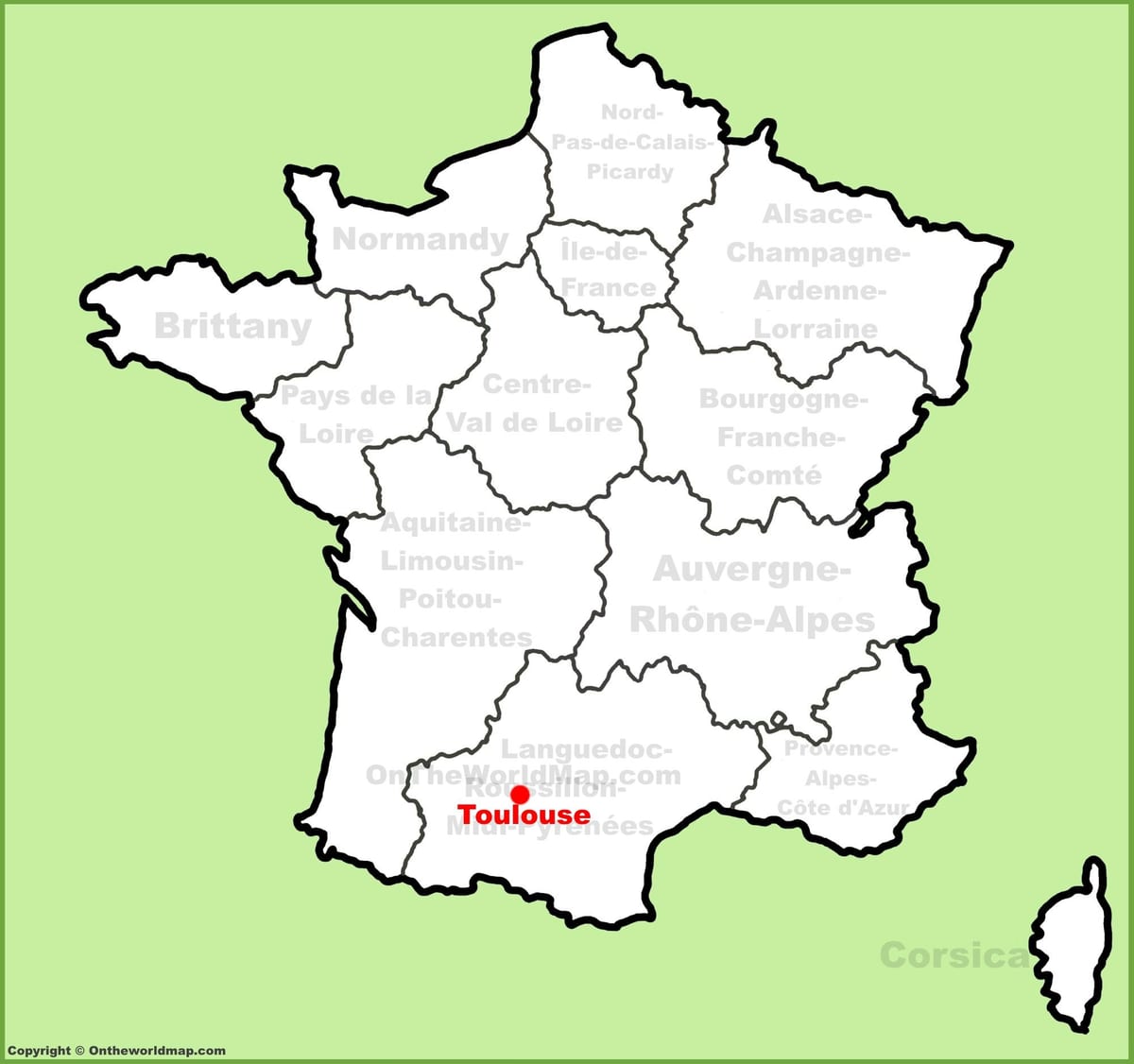 Toulouse på et kart