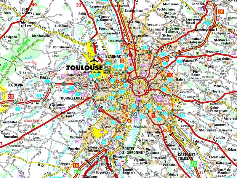 kart av Toulouse veien