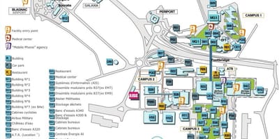 Kart av airbus Toulouse 