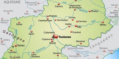 Toulouse-regionen kart