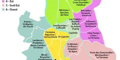 Kart av Toulouse arrondissement i paris