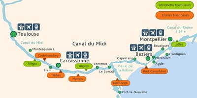 Kart av Toulouse båt