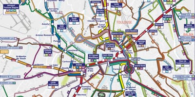 Toulouse buss rute kart