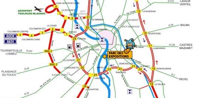Kart av Toulouse highway