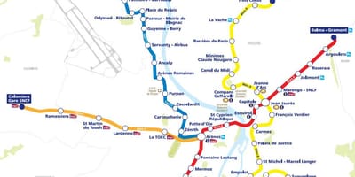 Kart av Toulouse trikk